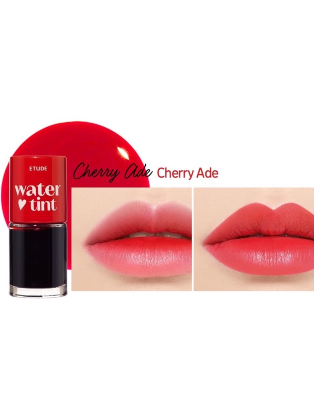 Etude Cherry Ade Dear Darling Water Lip Tint- warm toned red, long lasting